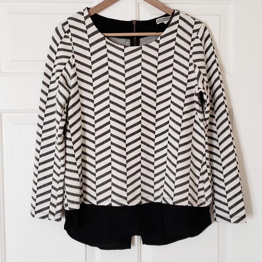 Pleione chevron pullover knit SIZE S